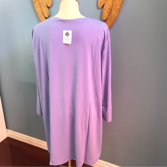 NWT Mountain Mamas essential v-neck tunic periwinkle 3/4 sleeves size XXXL - Picture 3 of 9